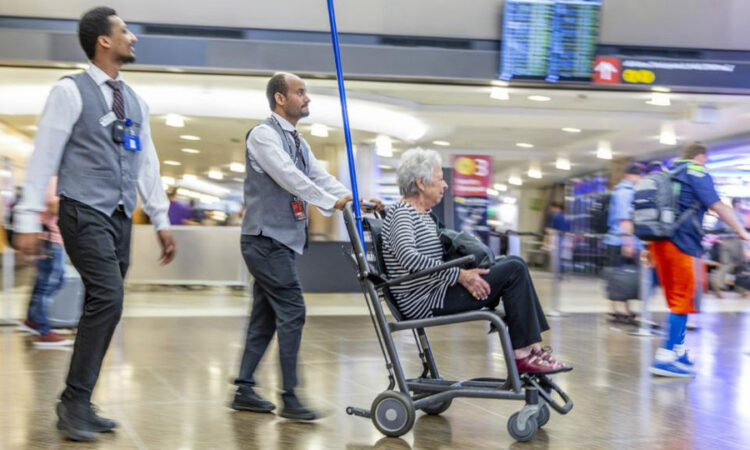Assistance for disabled people at the airport